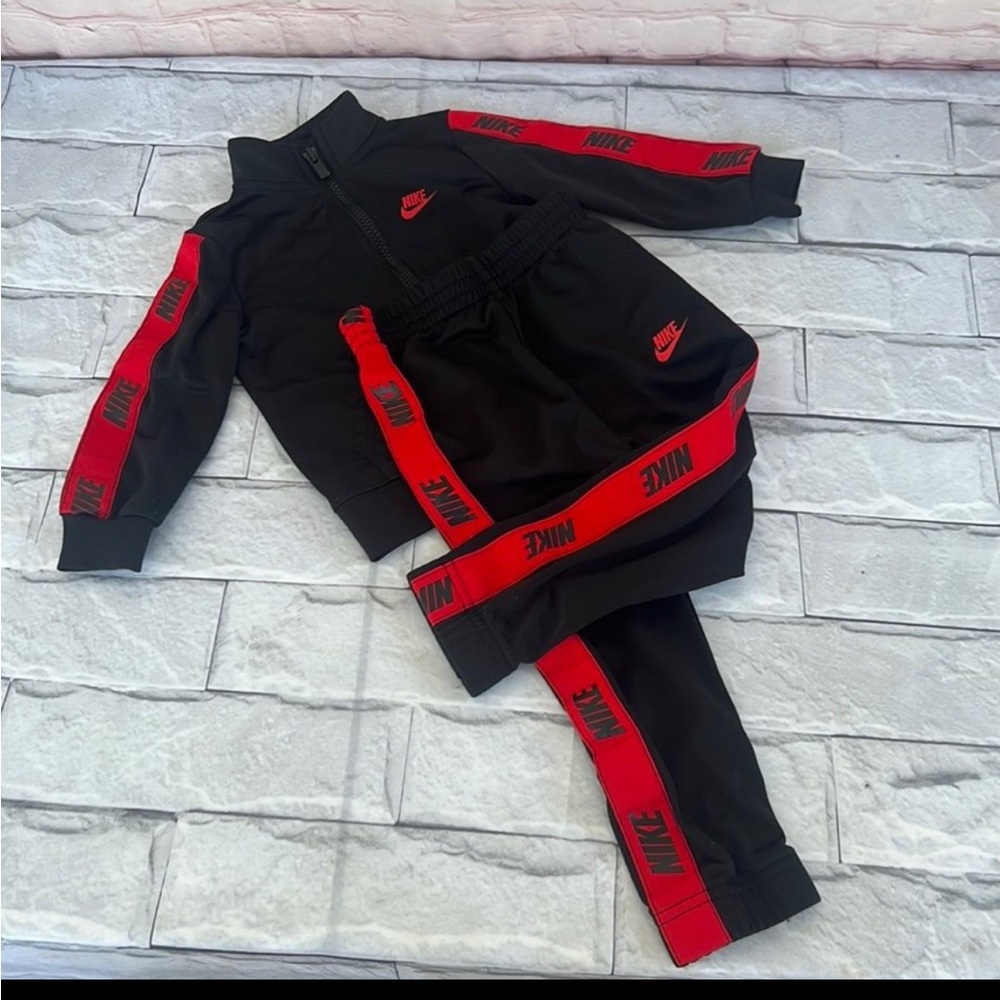 Nike Black and Red Kids' Tracksuit